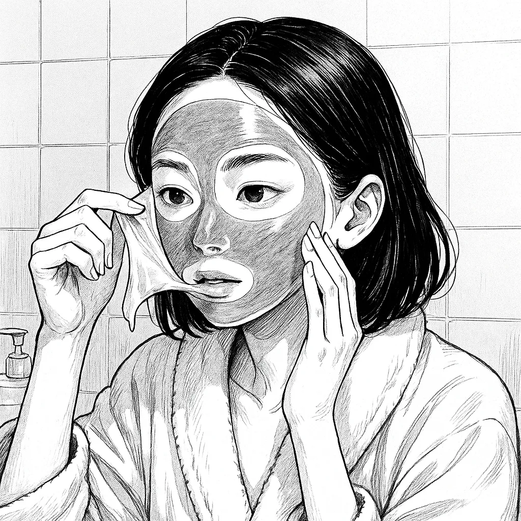 《撕下面膜的时候，好像也撕掉一点疲惫》